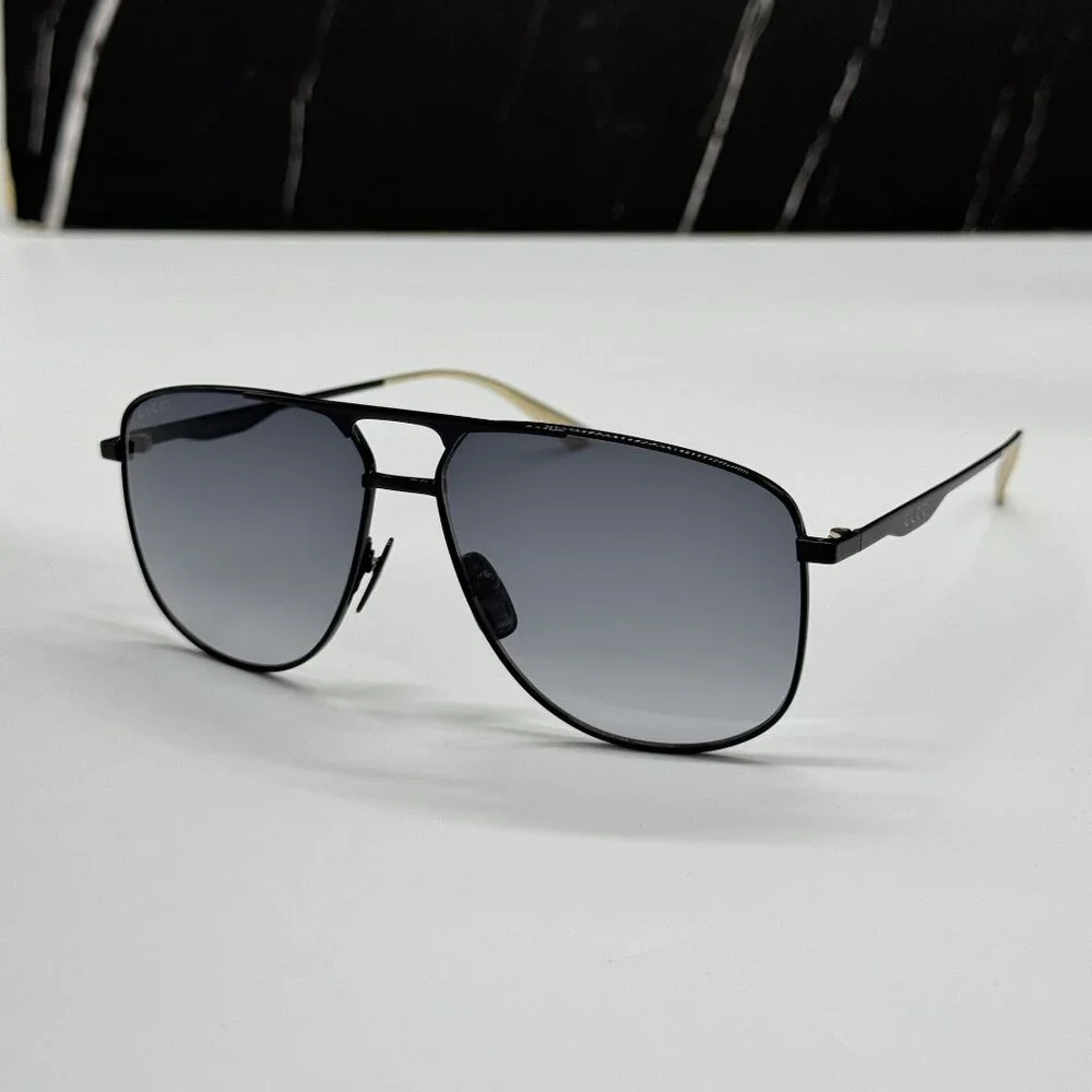 NEW GUCCI GG0336S 002 SUNGLASSES MEN BLACK/GRAY EYEWEAR